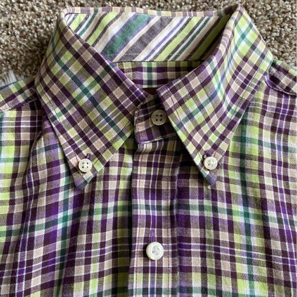 Tailorbyrd Plaid Button Down Shirt Mens Size Medium - Picture 3 of 6